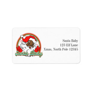 Santa Baby Black Santa Clause Melanin Christmas Label