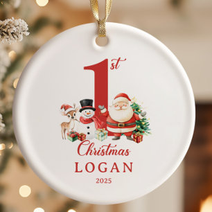Santa Baby Boy First Christmas Ceramic Tree Decoration