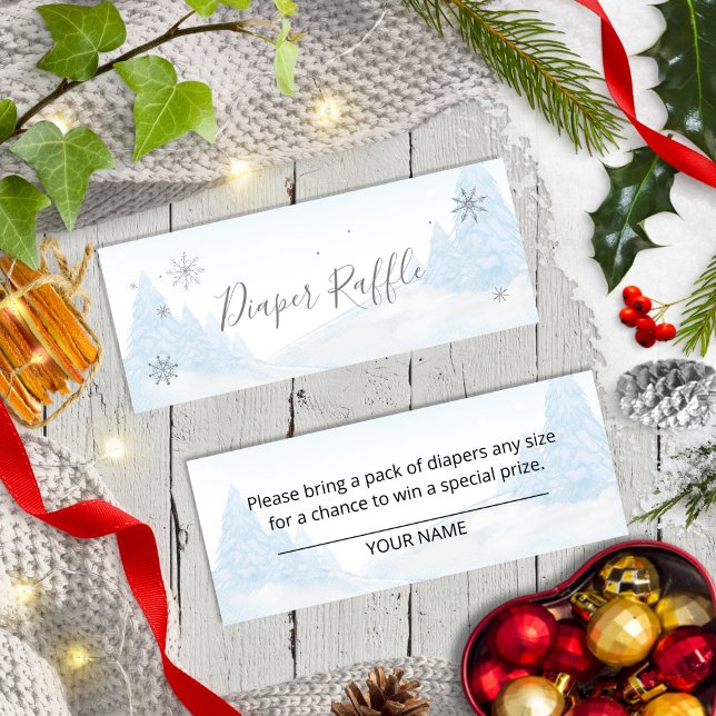 Santa Baby Christmas Baby Diaper Raffle  Mini Business Card (Creator Uploaded)