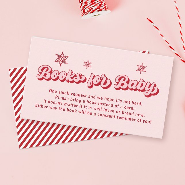 Santa Baby Christmas Baby Shower Book request Enclosure Card (Creator Uploaded)