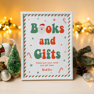 Santa Baby Christmas Baby Shower Books and Gifts Poster