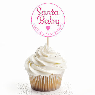 Santa Baby Christmas Baby Shower Candy Cane Text Classic Round Sticker