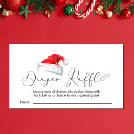 Santa Baby Christmas Baby Shower Diaper Raffle Enclosure Card<br><div class="desc">A cute Christmas holiday season baby shower invitation enclosure card that features "Diaper Raffle" in an elegant script with a heart swash and a watercolor illustration of a red Santa Claus hat.  Personalise the diaper raffle request in simple typography.</div>