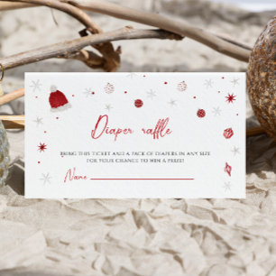 Santa Baby Christmas Baby Shower Diaper Raffle Enclosure Card