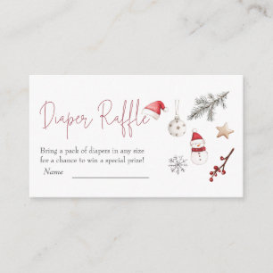 Santa Baby Christmas Baby Shower Diaper Raffle Enclosure Card
