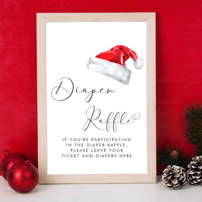Santa Baby Christmas Baby Shower Diaper Raffle Poster (Creator Uploaded)