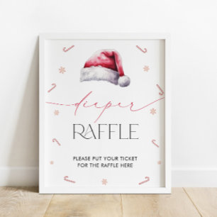 Santa Baby Christmas Baby Shower Diaper Raffle  Poster