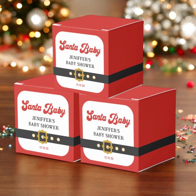 Santa Baby Christmas Baby Shower Favour Box (Creator Uploaded)