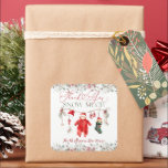 Santa Baby Christmas Baby Shower Gender Neutral Square Sticker<br><div class="desc">Santa Baby Christmas Baby Shower Gender Neutral Invitation</div>
