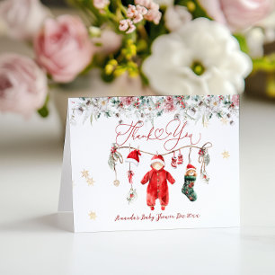 Santa Baby Christmas Baby Shower Gender Neutral Thank You Card