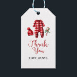 Santa Baby Christmas Baby Shower Gift Tags<br><div class="desc">Santa Baby Christmas themed baby shower with baby clothes and black buffalo plaid.</div>