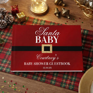 Santa Baby Christmas Baby Shower Guest Book
