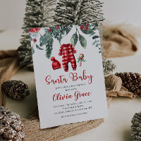 Santa Baby Christmas Baby Shower Invitation