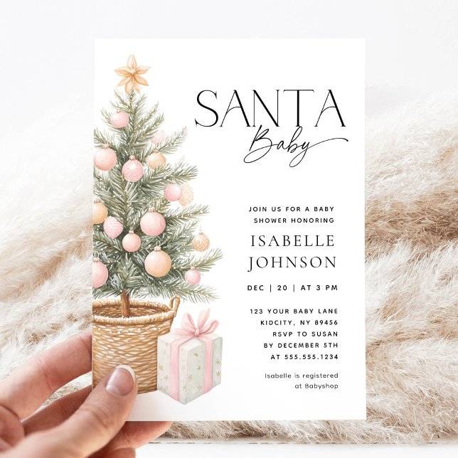 Santa Baby Christmas Baby Shower Invitation (Creator Uploaded)