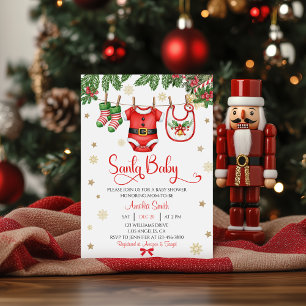 Santa Baby Christmas Baby Shower Invitation