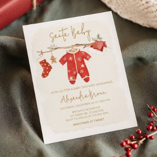 Santa Baby Christmas Baby Shower Invitation