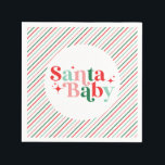 Santa Baby christmas baby shower Napkin<br><div class="desc">retro font Santa Baby  christmas themed baby shower paper party plates.</div>
