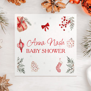 Santa Baby Christmas Baby Shower Napkin