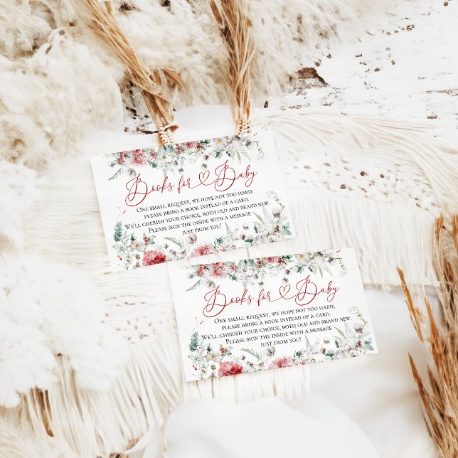 Santa Baby Christmas Baby Shower Neutral Books Enclosure Card (Creator Uploaded)