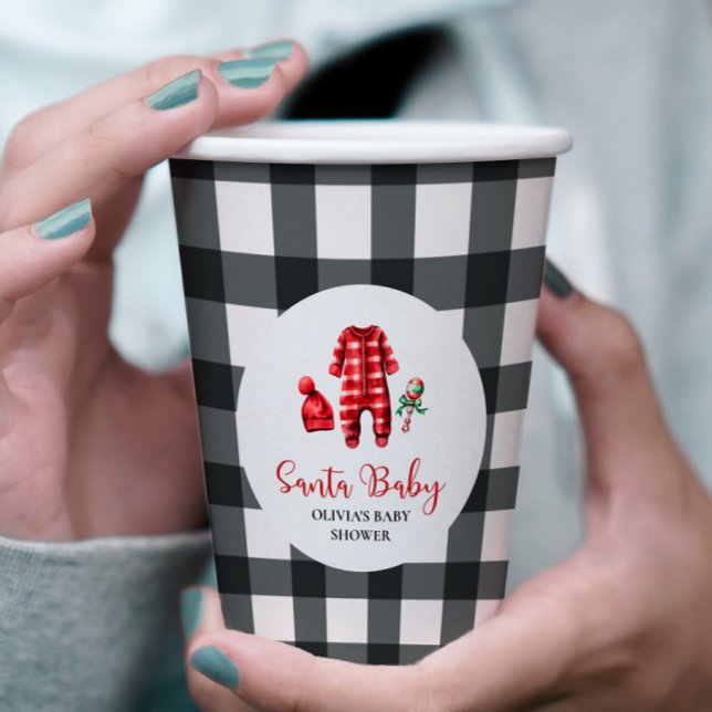 Santa Baby Christmas Baby Shower Paper Cups (Creator Uploaded)