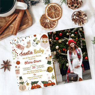 Santa Baby Christmas Baby Shower Party  Invitation