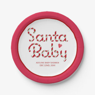 Santa Baby Christmas Baby Shower Plates