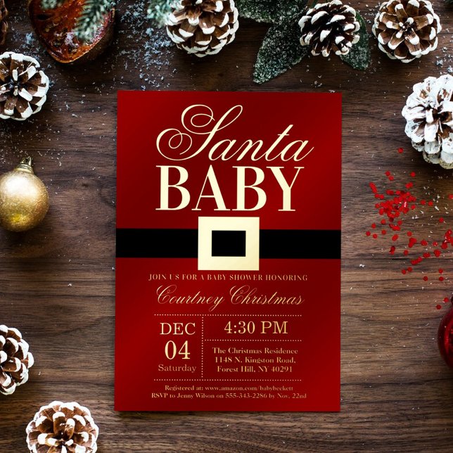 Santa Baby | Christmas Baby Shower Real Gold (Creator Uploaded)