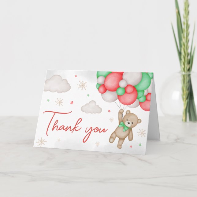 Santa Baby Christmas Baby Shower  Thank You Card (Front)