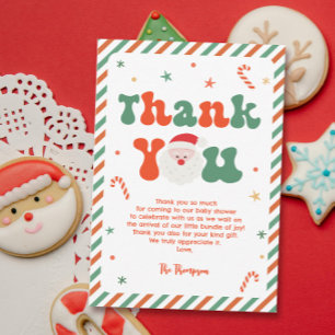 Santa Baby Christmas Baby Shower Thank You Card