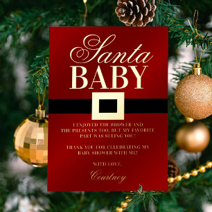 Santa Baby   Christmas Baby Shower Thank You Real
