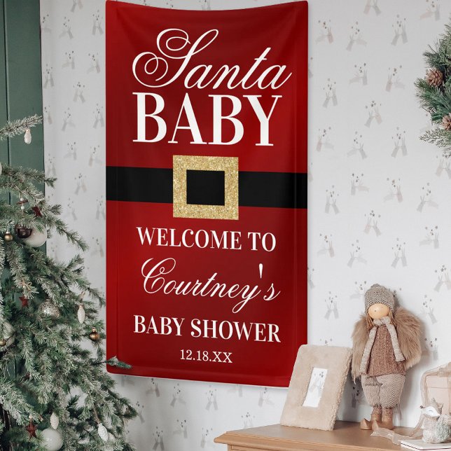 Santa Baby | Christmas Baby Shower Welcome Banner (Creator Uploaded)