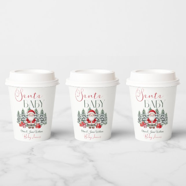 Santa Baby Christmas Baby Shower Welcome  Paper Cups (Multi)