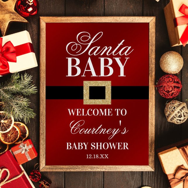 Santa Baby | Christmas Baby Shower Welcome Poster (Creator Uploaded)