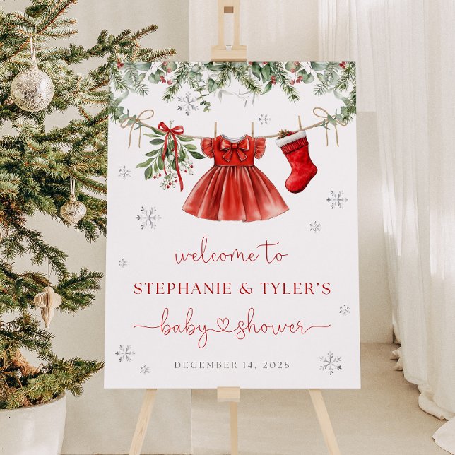 Santa Baby Christmas Baby Shower Welcome Sign (Creator Uploaded)