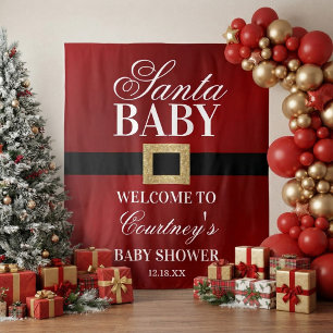 Santa Baby Christmas Baby Shower Welcome Tapestry