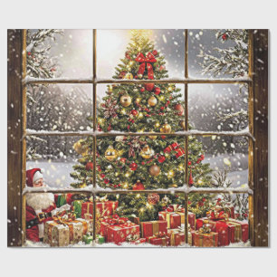 Santa Baby Christmas Baby Shower Wrapping Paper