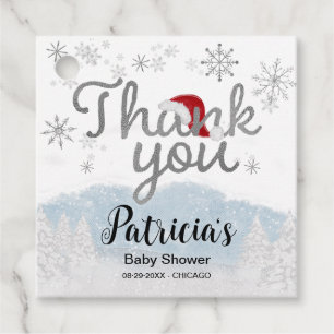 Santa Baby Christmas Boy Baby Shower Thank You Favour Tags