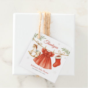 Santa Baby Christmas Clothesline Girl Baby Shower Favour Tags