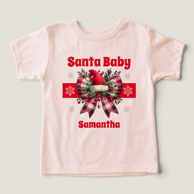 Santa Baby Christmas Coquette Bow (Design Front)