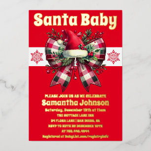 Santa Baby Christmas Coquette Bow Baby Shower