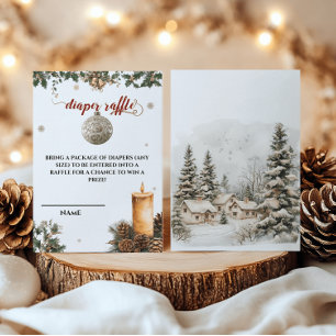 Santa Baby Christmas Diaper Raffle Baby Shower Enclosure Card
