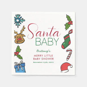 Santa Baby Christmas Gender Neutral Baby Shower Napkin