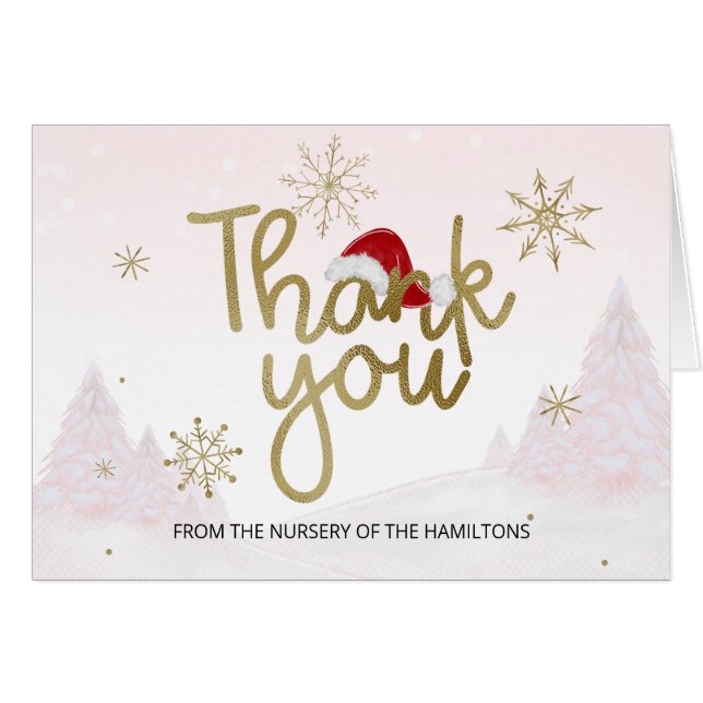 Santa Baby Christmas Girl Baby Shower Thank You (Front Horizontal)