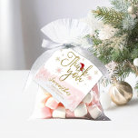 Santa Baby Christmas Girl Baby Shower Thank You Favour Tags<br><div class="desc">Adorable calligraphy with snowflakes,  winter-themed baby shower invitations. Easy to personalise with your details. Check the collection to find matching items as enclosure cards.</div>