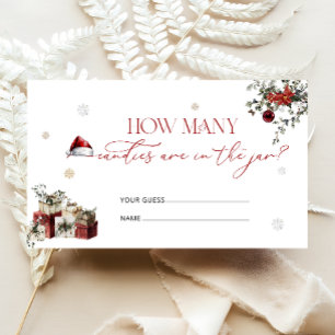 Santa Baby Christmas How Many Candies Enclosure Card