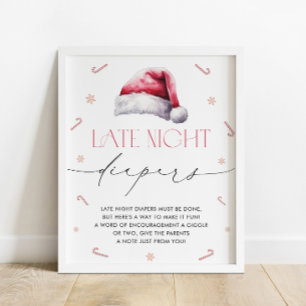 Santa Baby Christmas Late Night Diapers Poster
