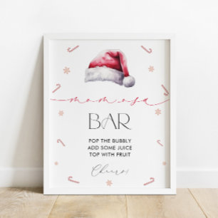 Santa Baby Christmas Mum-Osa Bar Baby Shower Poster