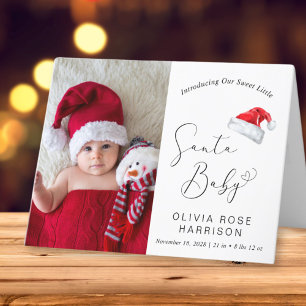 Santa Baby Christmas Photo Birth Announcement