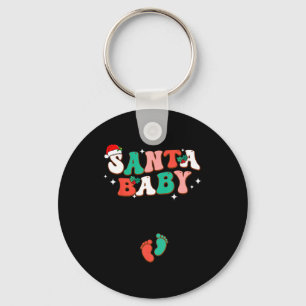 Santa Baby Christmas Pregnancy Announcement Pregna Key Ring