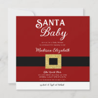 Santa Baby Christmas Santa Claus Suit Baby Shower